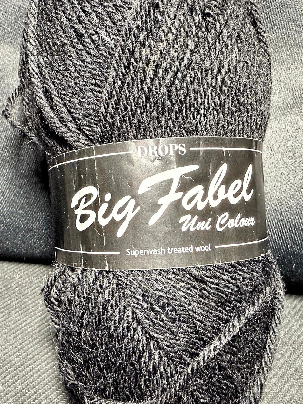 DROPS Big Fabel Superwash Wool Yarn in Black NWT
